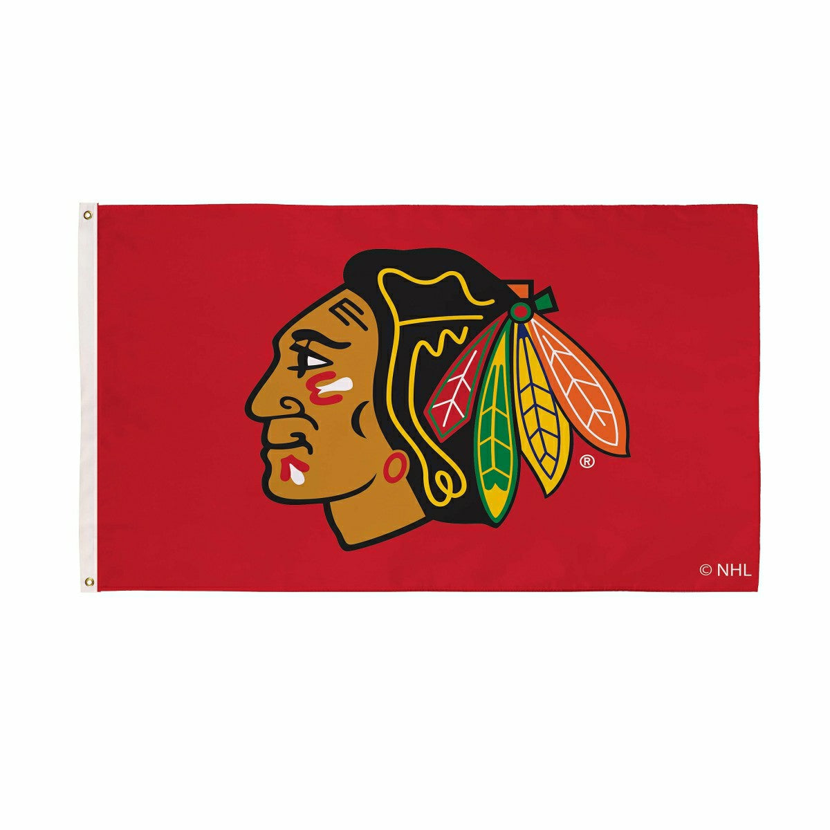 Team Sports America Exclusive - Chicago Blackhawks Single Sided Estate Flag with 2 Grommets, 3'x5'