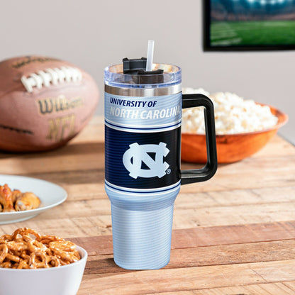 Team Sports America Classic - 40oz Stainless Steel Canyon Cup w/ Straw, University of North Carolina