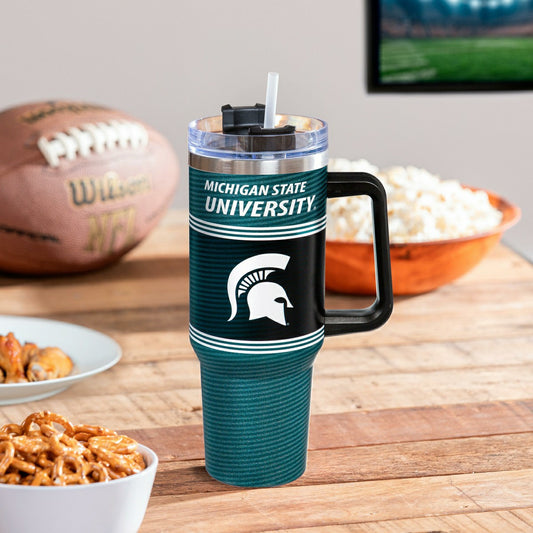 Team Sports America Value - 40oz Stainless Steel Canyon Cup w/ Straw, Michigan State University
