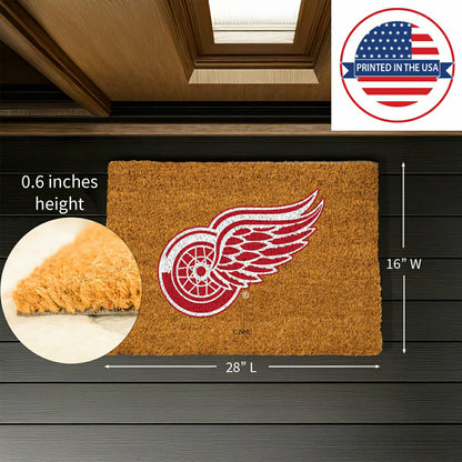 Team Sports America Everyday - Coir Mat, 16"x28", Detroit Red Wings