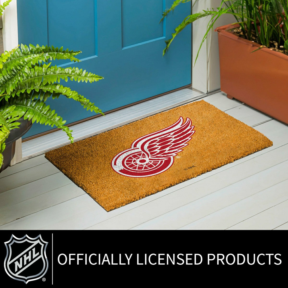 Team Sports America Everyday - Coir Mat, 16"x28", Detroit Red Wings