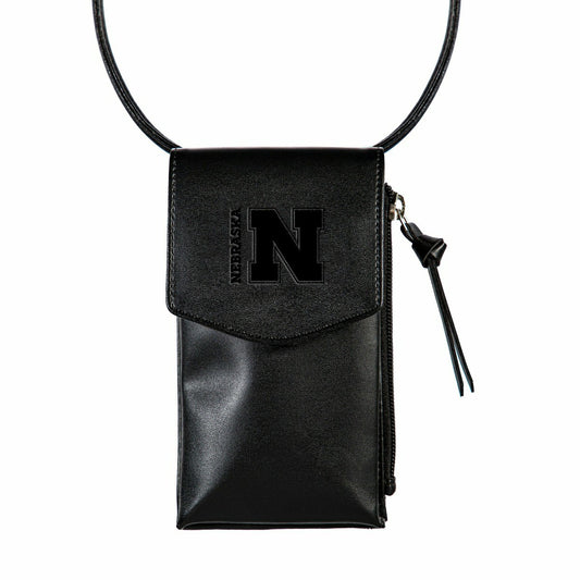Team Sports America Essential - University of Nebraska, Cross Body Wallet, Black