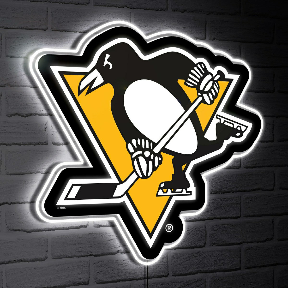 Team Sports America Classic - Pittsburgh Penguins LED Wall Decor, Glazelite, Logo