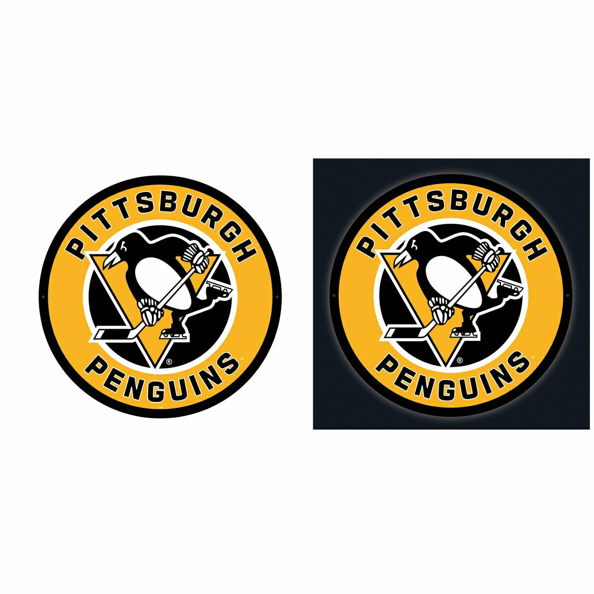 Team Sports America Everyday - LED Wall Decor, Round, Pittsburgh Penguins