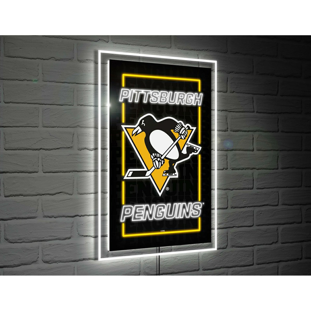 Team Sports America Value - Pittsburgh Penguins Hockey Rectangle Neolite LED Decor