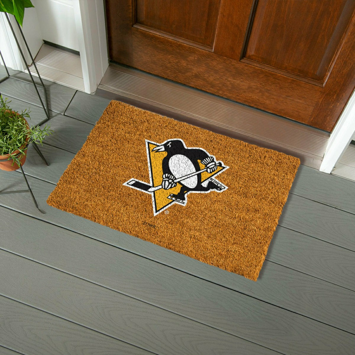 Team Sports America Essential - Coir Mat, 16"x28", Pittsburgh Penguins