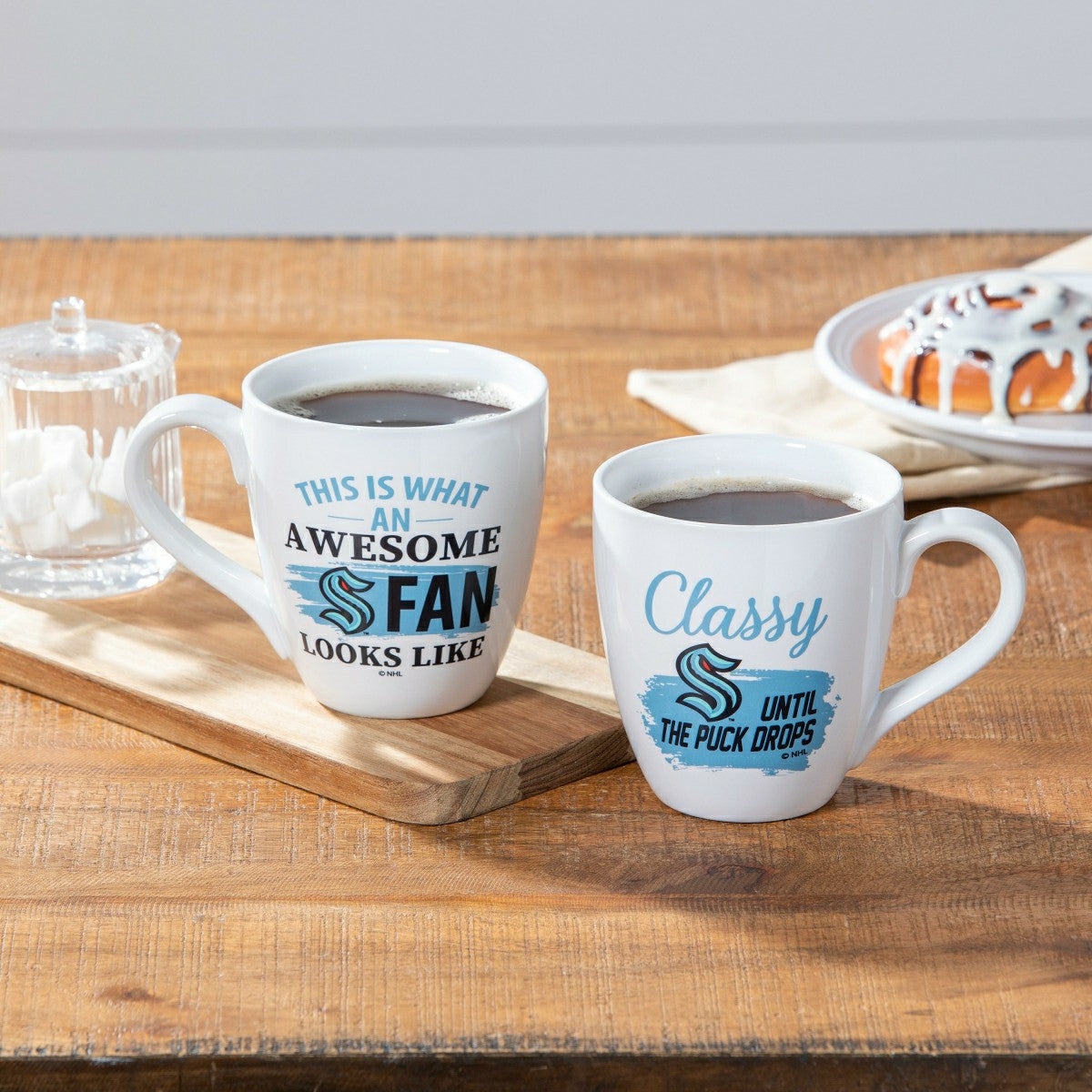 Team Sports America Best Seller - Ceramic Cup o' Java 17oz Gift Set, Seattle Kraken