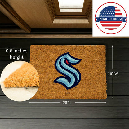 Team Sports America Recommended - Coir Mat, 16"x28", Seattle Kraken
