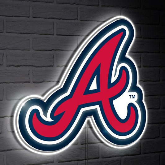 Team Sports America Recommended - Atlanta Braves LED Wall Decor, Glazelite, Logo