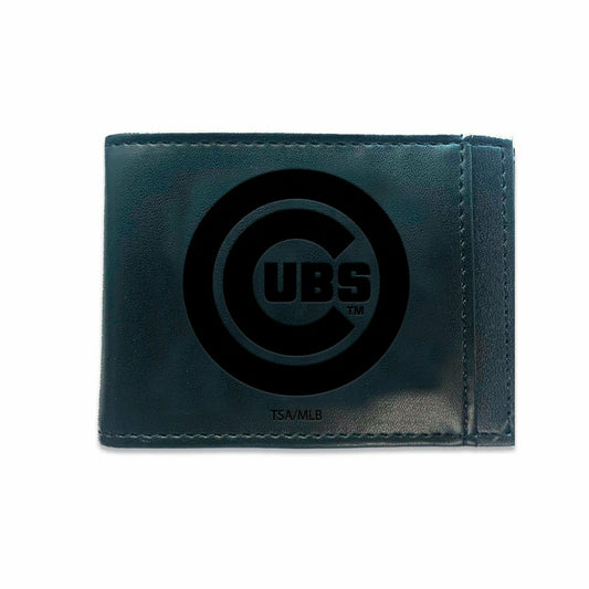 Team Sports America Exclusive - Chicago Cubs Front Pocket Wallet w/ RFID Blocking Black