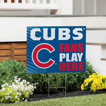 Team Sports America Classic - Chicago Cubs Coroplast Yard Sign "Fans Play Here"