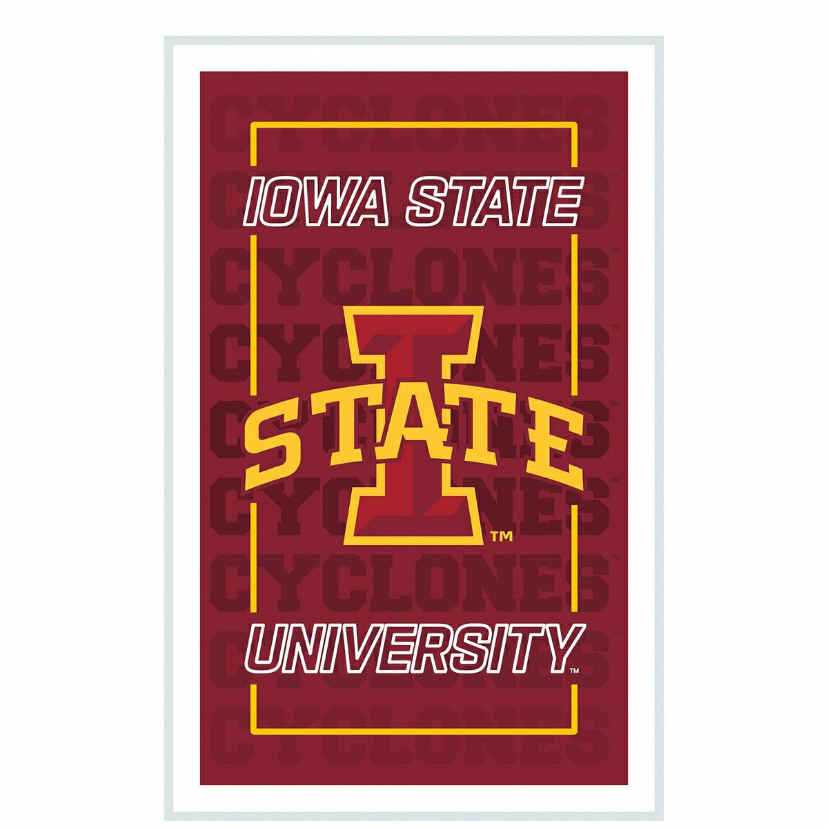 Team Sports America Everyday - Iowa State University College Rectangle Neolite LED Decor