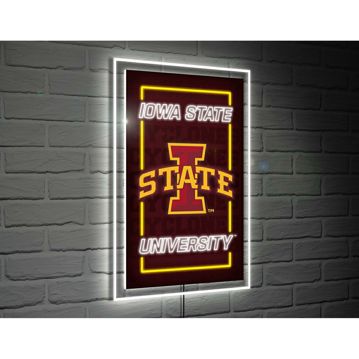 Team Sports America Everyday - Iowa State University College Rectangle Neolite LED Decor