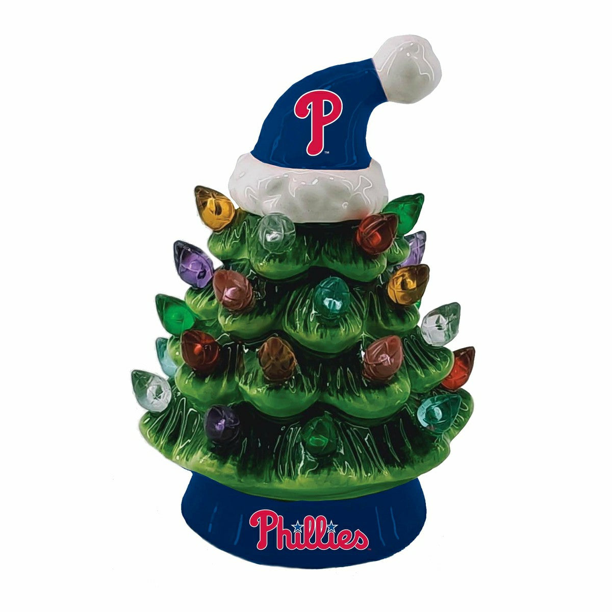 Team Sports America Exclusive - Philadelphia Phillies 8" LED Ceramic Christmas Tree