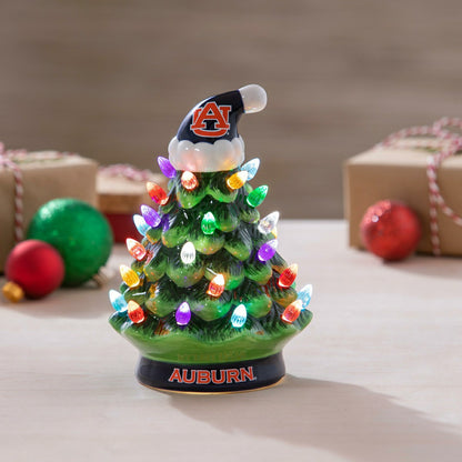 Team Sports America Essential - 8" LED Ceramic Christmas Tree, Auburn University