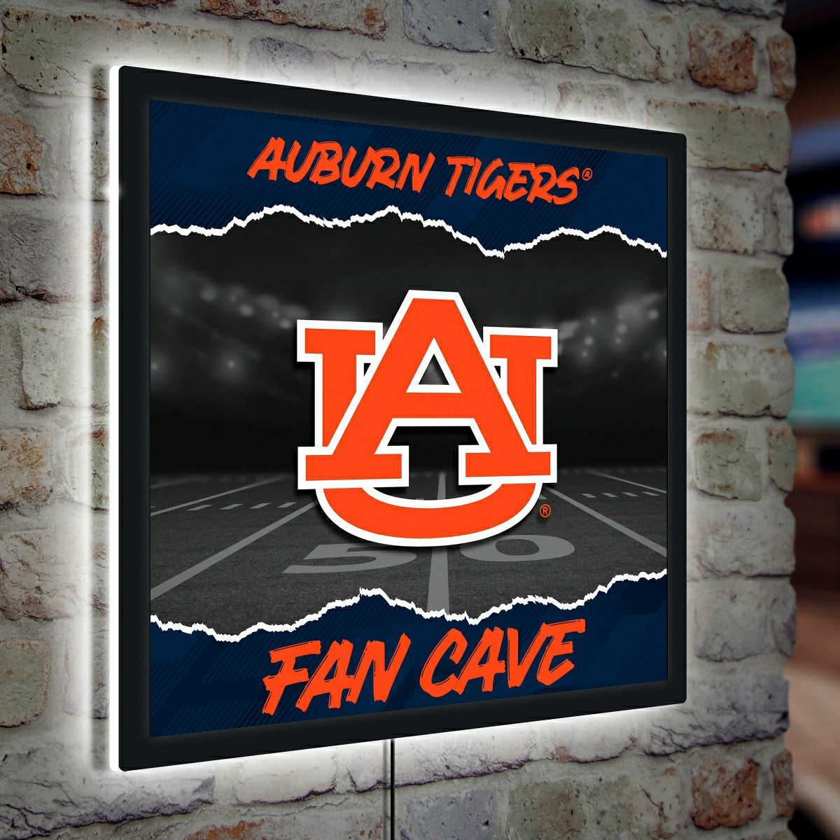Team Sports America Trending - Auburn University 23"H x 23"L LED Wall Decor, Edgelite, Square