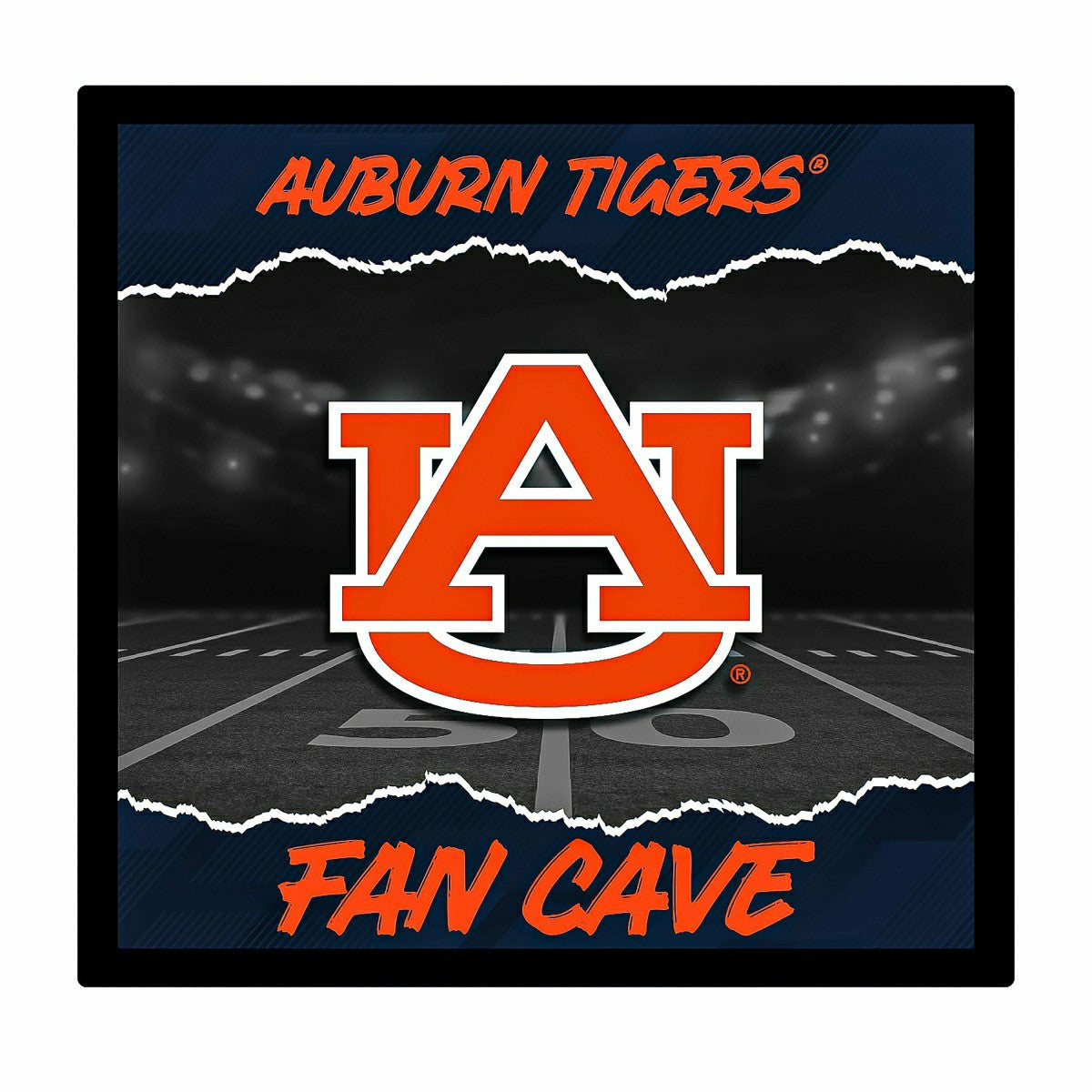 Team Sports America Trending - Auburn University 23"H x 23"L LED Wall Decor, Edgelite, Square