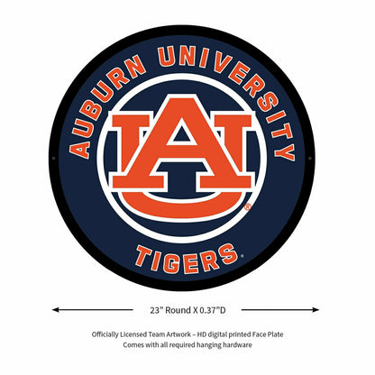 Team Sports America Recommended - LED Wall Decor, Round, Auburn University