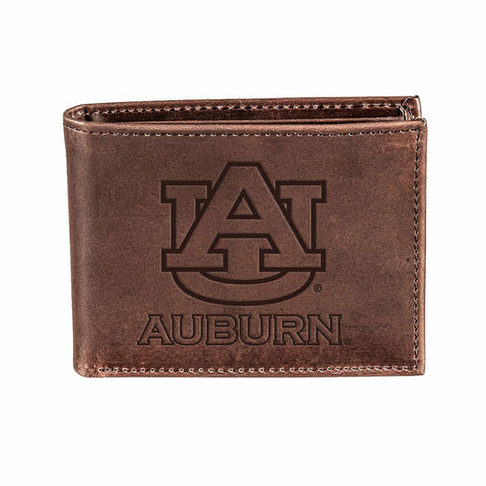 Team Sports America Recommended - Auburn University, Bi-Fold Wallet, Brown, CH, 100% Genuine Leather