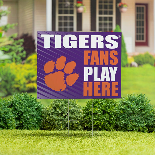 Team Sports America Exclusive - Clemson University Coroplast Yard Sign "Fans Play Here"