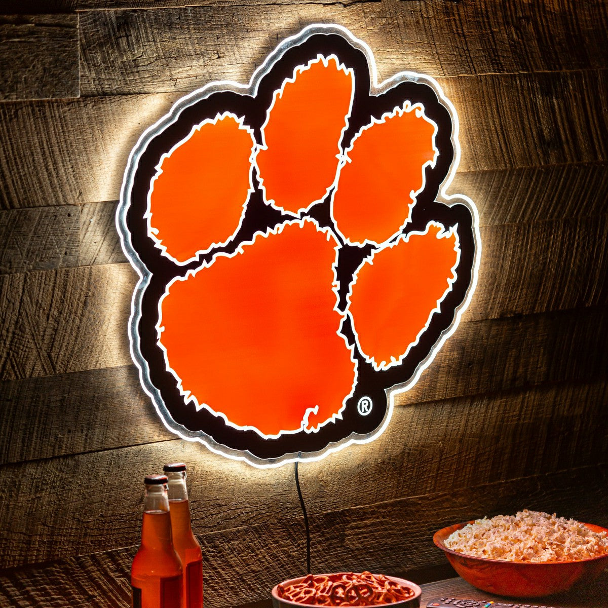 Team Sports America Classic - LED Wall Decor, Glazelite, College Mascot, Clemson University