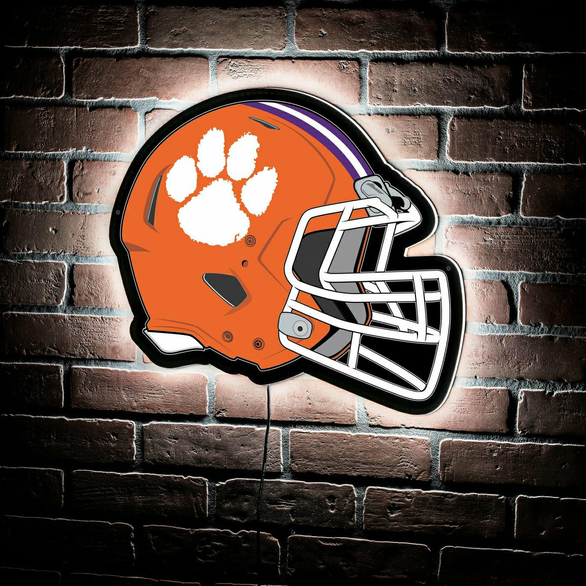 Team Sports America Essential - LED Wall Decor, Helmet, Clemson University