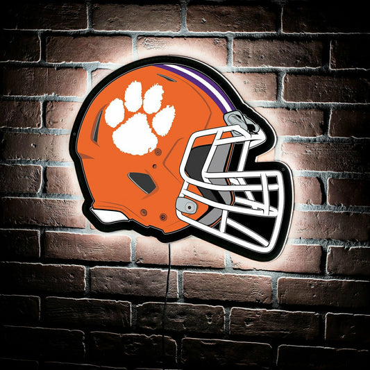 Team Sports America Essential - LED Wall Decor, Helmet, Clemson University