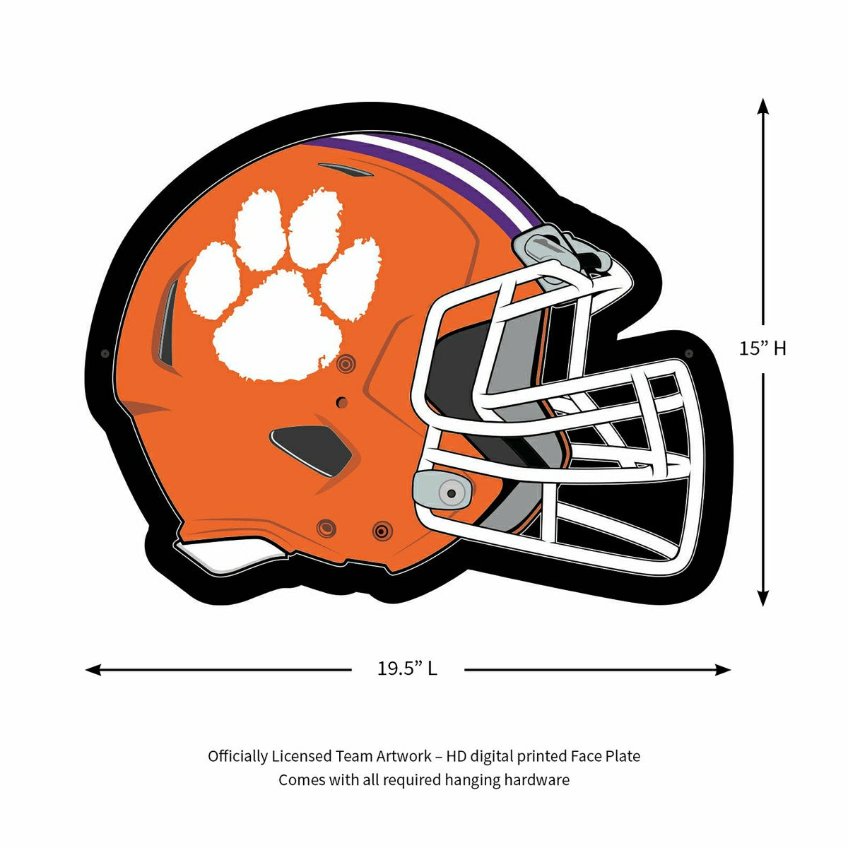 Team Sports America Essential - LED Wall Decor, Helmet, Clemson University