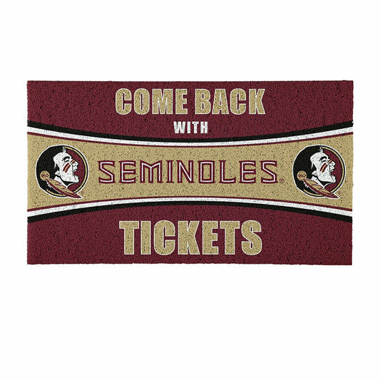 Team Sports America Essential - 28" x 16" PVC Trapper Mat, Come Back with Tickets, Florida State Unive