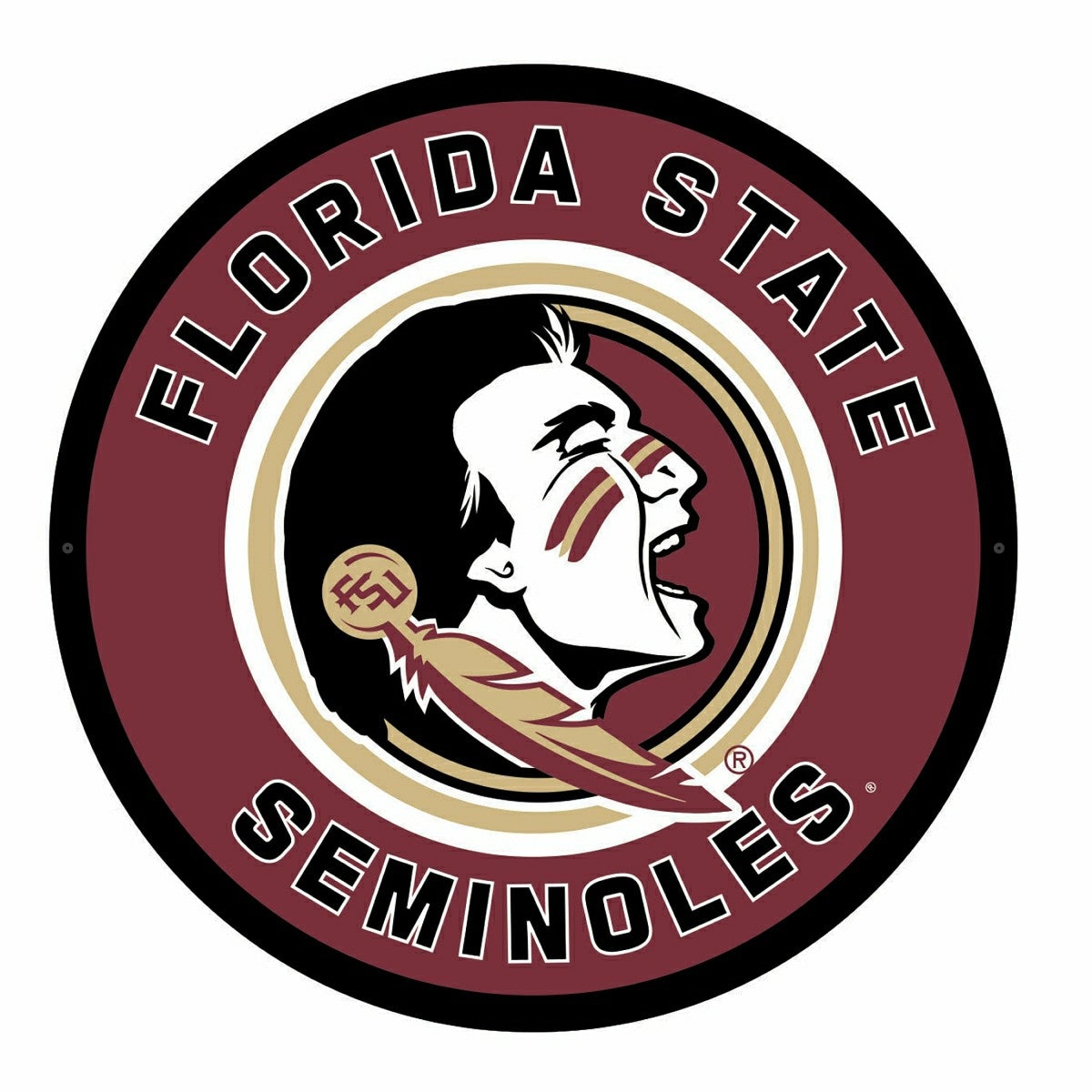 Team Sports America Recommended - LED Wall Decor, Round, Florida State University
