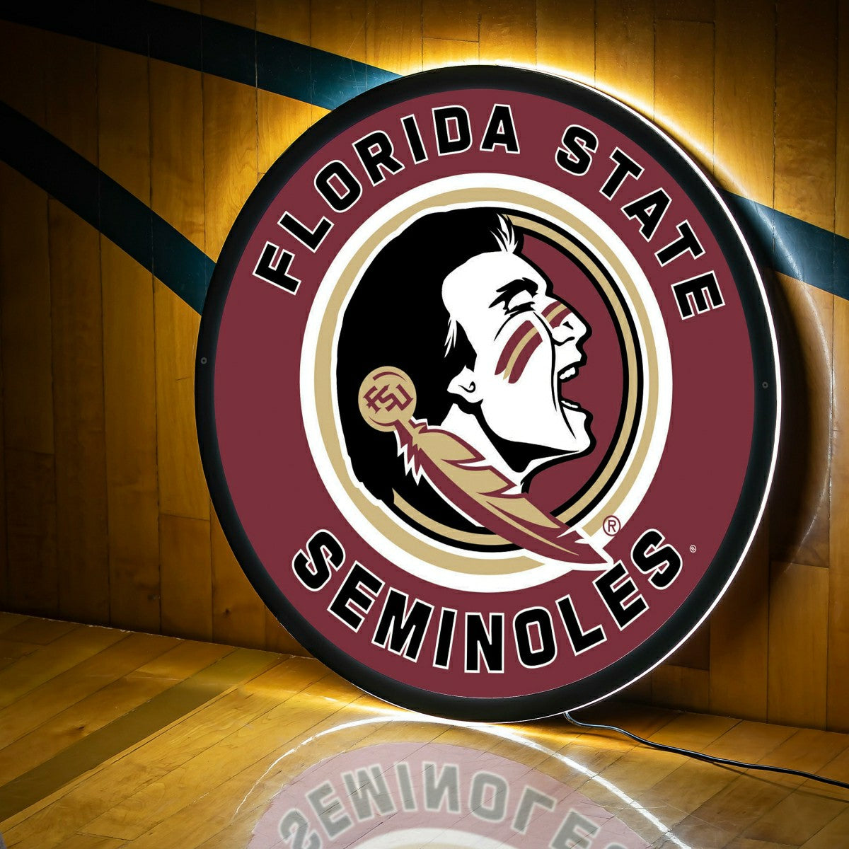 Team Sports America Recommended - LED Wall Decor, Round, Florida State University