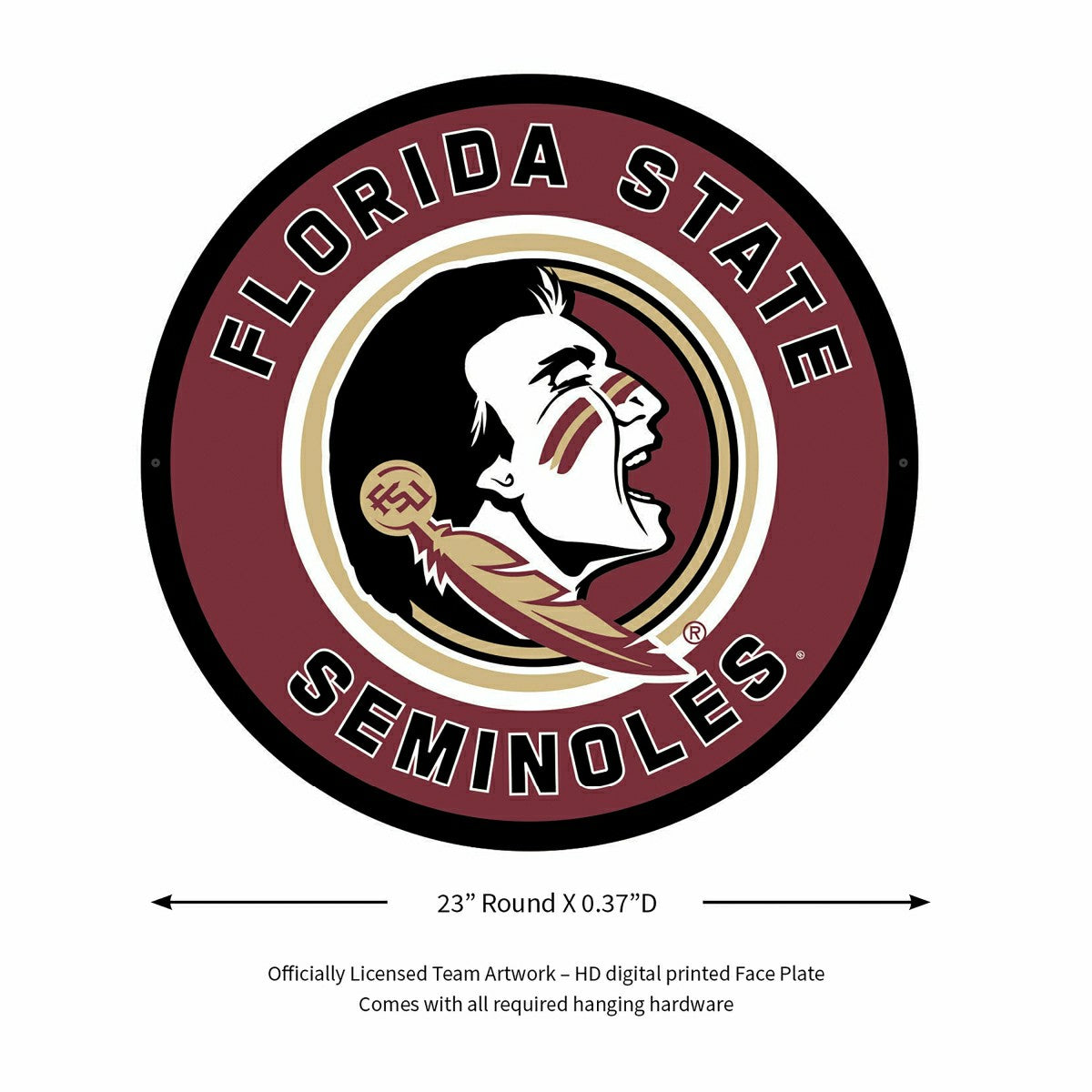 Team Sports America Recommended - LED Wall Decor, Round, Florida State University