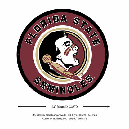 Team Sports America Recommended - LED Wall Decor, Round, Florida State University