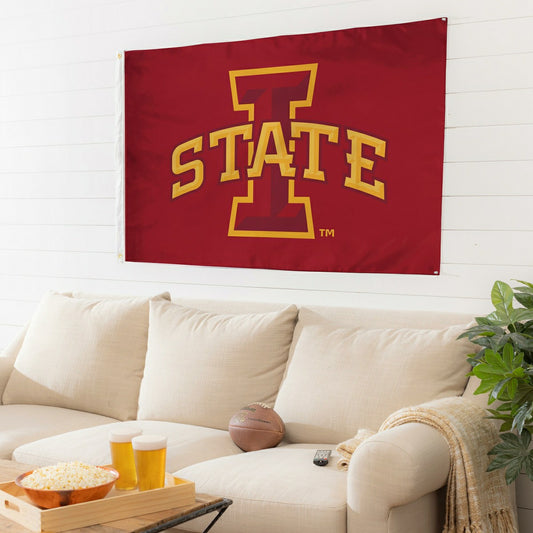 Team Sports America Value - Iowa State University Single Sided Estate Flag with 2 Grommets, 3'x5'