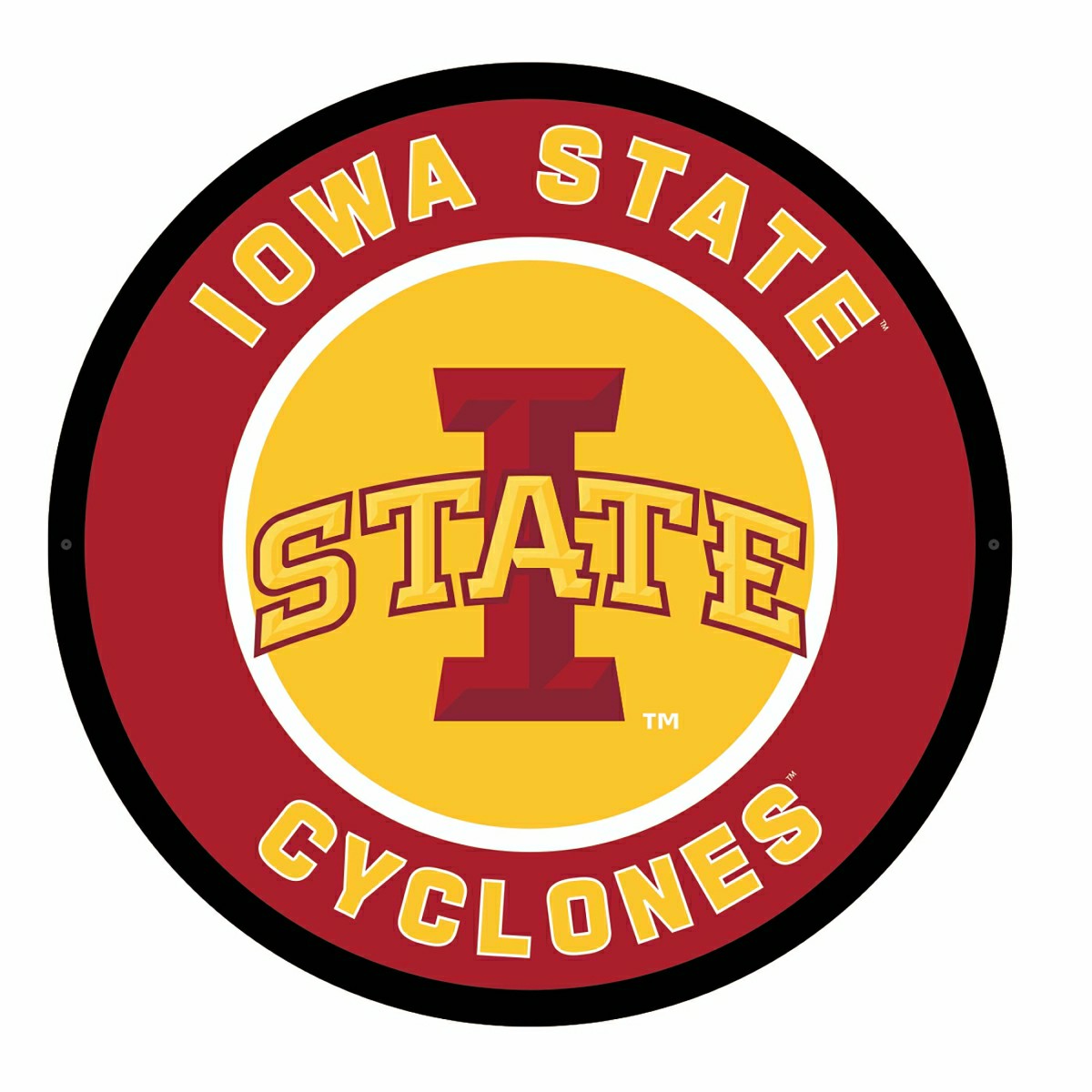 Team Sports America Signature - LED Wall Decor, Round, Iowa State University