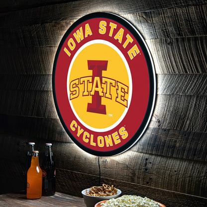 Team Sports America Signature - LED Wall Decor, Round, Iowa State University