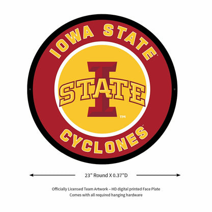 Team Sports America Signature - LED Wall Decor, Round, Iowa State University