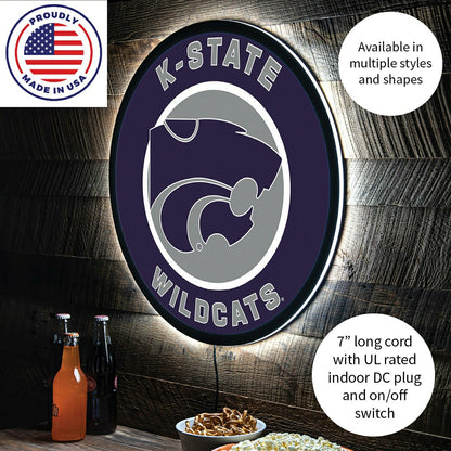 Team Sports America Best Seller - LED Wall Decor, Round, Kansas State University