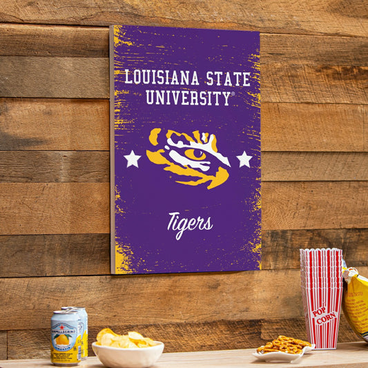 Team Sports America Value - Louisiana State University Wood Wall Sign, 16x24