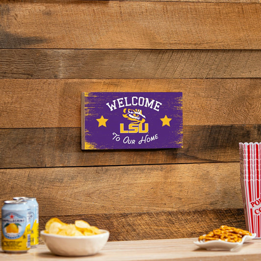Team Sports America Recommended - Louisiana State University Wood Wall Sign, 6x11