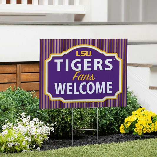 Team Sports America Value - Louisiana State University Coroplast Yard Sign, "Fans Welcome"