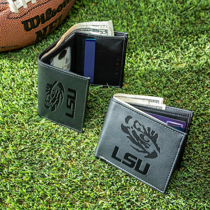 Team Sports America Trending - Louisiana State University, Bi-Fold and Tri-Fold Wallet Gift Set, Blac