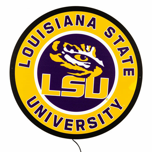 Team Sports America Classic - LED Wall Decor, Round, Louisiana State University