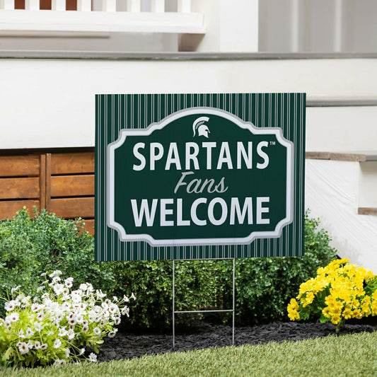 Team Sports America Signature - Michigan State University Coroplast Yard Sign, "Fans Welcome"