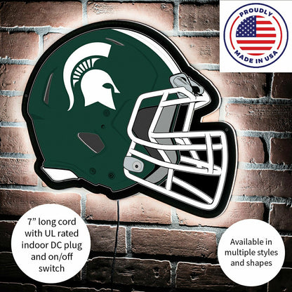 Team Sports America Classic - LED Wall Decor, Helmet, Michigan State University