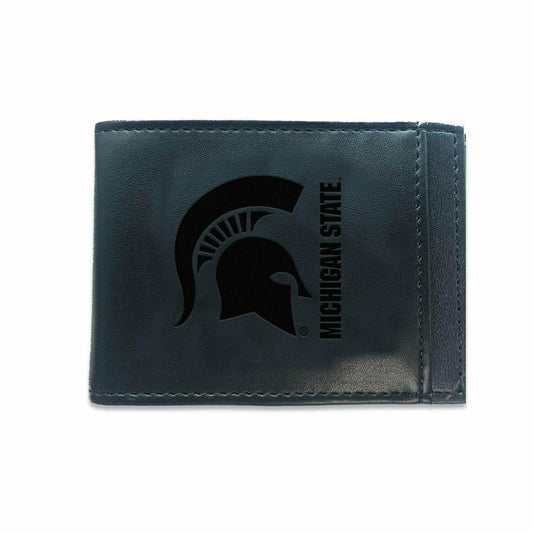 Team Sports America Trending - Front Pocket Wallet w/ RFID Blocking, Michigan State University, Black