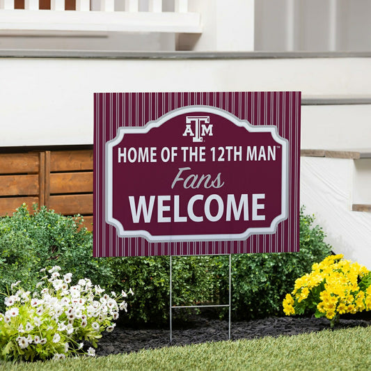 Team Sports America Recommended - Texas A&M Coroplast Yard Sign, "Fans Welcome"