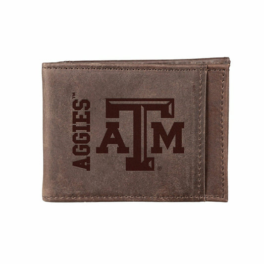 Team Sports America Everyday - Front Pocket Wallet w/ RFID Blocking, Texas A&M, Brown