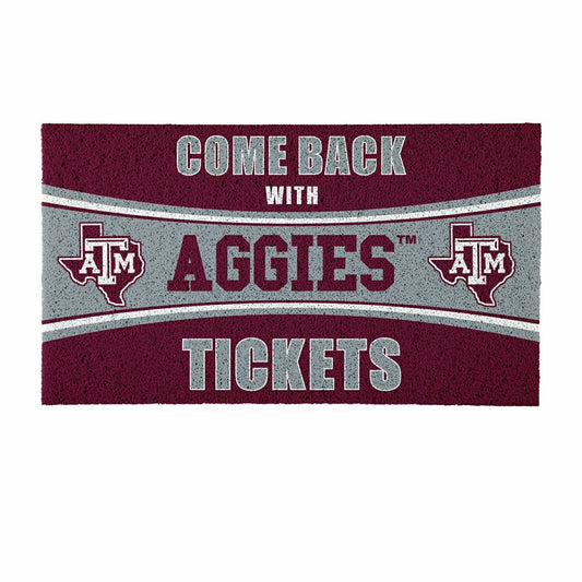 Team Sports America Exclusive - 28" x 16" PVC Trapper Mat, Come Back with Tickets, Texas A&M