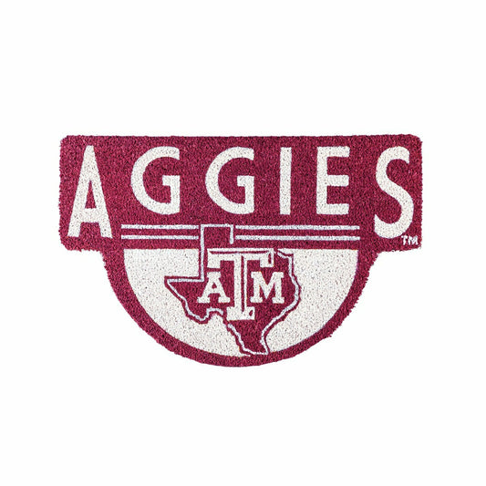 Team Sports America Signature - NCAA Team Shaped Coir Door Mat, Texas A&M Aggies